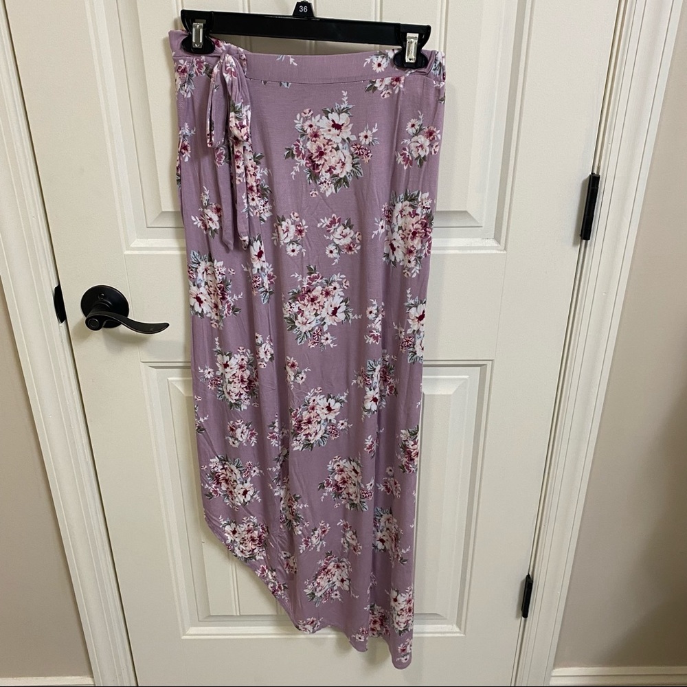 Long Floral Print Skirt